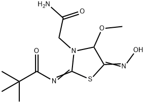 5-(hydroxyimino)-4-methoxy-2-(pivaloylimino)thiazolidine-3-acetamide