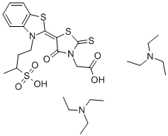 4-氧代-5-(3-(3-磺酰基)-2-(3H)-苯并噻唑烷)-2-硫代-3-噻唑烷乙酸三乙胺盐