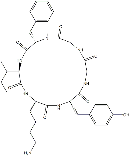 (3S,6S,9R,12S)-6-(4-aminobutyl)-12-benzyl-9-butan-2-yl-3-[(4-hydroxyph enyl)methyl]-1,4,7,10,13,16-hexazacyclooctadecane-2,5,8,11,14,17-hexon e