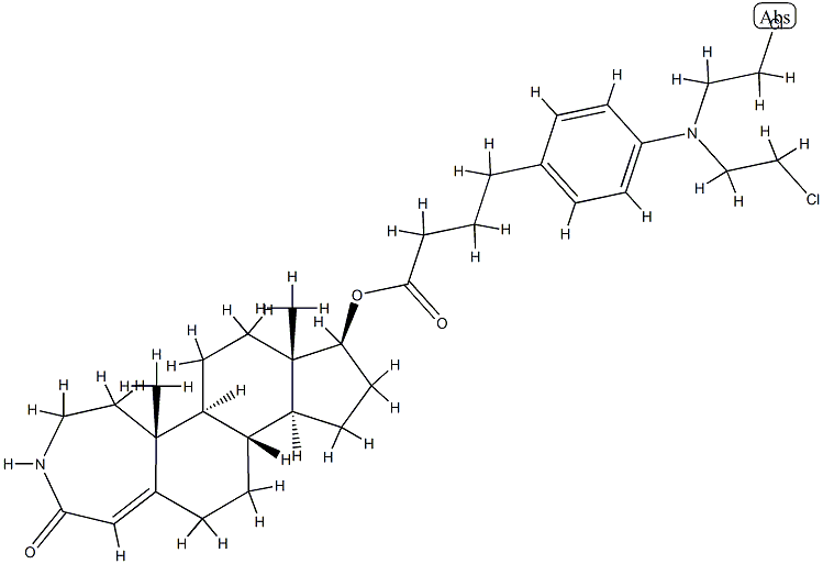 17-hydroxy-3-aza-A-homo-4-androsten-4-one (4-(bis(2-chloroethyl)amino)phenyl)butyrate