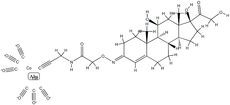 11beta,17alpha,21-trihydroxypregn-4-ene-20-one-3-(O-(N-propargyl)carbamoylmethyl)oxime hexacarbonyldicobalt