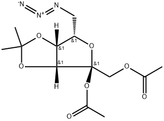 .alpha.-L-Tagatofuranose, 6-azido-6-deoxy-3,4-O-(1-methylethylidene)-, 1,2-diacetate