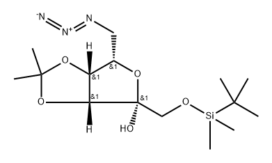 .beta.-L-Tagatofuranose, 6-azido-6-deoxy-1-O-(1,1-dimethylethyl)dimethylsilyl-3,4-O-(1-methylethylidene)-