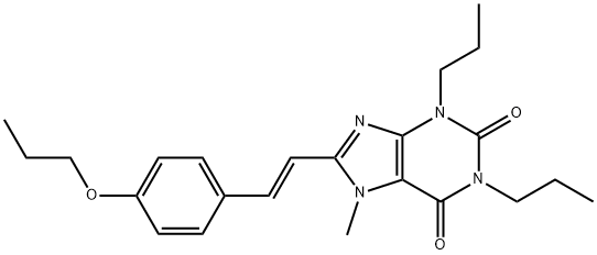 (E)-1,3-Dipropyl-7-methyl-8-(2-(4-propoxyphenyl)ethenyl)-3,7-dihydro-1 H-purine-2,6-dione