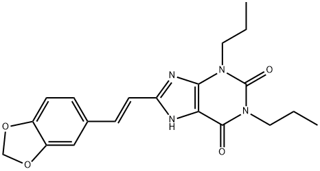 (E)-8-(3,4-Methylenedioxystyryl)-1,3-dipropylxanthine hydrate