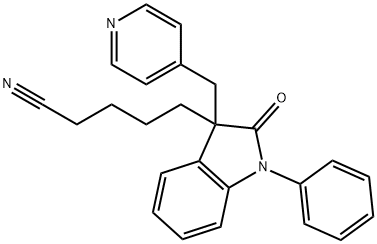 2,3-dihydro-2-oxo 1-phenyl-3-(4-pyridinylmethyl)-1H-indole-3-pentanenitrile