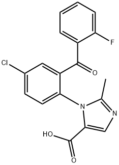 1-(4-氯-2-(2-氟苯甲酰基)苯基)-2-甲基-1H-咪唑-5-羧酸