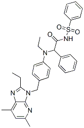 3-((4-(N-(((phenylsulfonyl)carbamoyl)phenylmethyl)-N-ethylamino)phenyl)methyl)-5,7-dimethyl-2-ethyl-3H-imidazo(4,5-b)pyridine