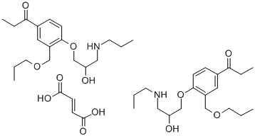 1-Propanone, 1-(4-(2-hydroxy-3-(propylamino)propoxy)-3-(propoxymethyl) phenyl)-, (E)-2-butenedioate (2:1) (salt)