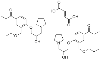 1-Propanone, 1-(4-(2-hydroxy-3-(1-pyrrolidinyl)propoxy)-3-(propoxymeth yl)phenyl)-, (E)-2-butenedioate (2:1) (salt)