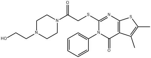 2-((2-(4-(2-hydroxyethyl)piperazin-1-yl)-2-oxoethyl)thio)-5,6-dimethyl-3-phenylthieno[2,3-d]pyrimidin-4(3H)-one