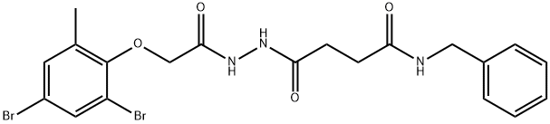 N-benzyl-4-{2-[(2,4-dibromo-6-methylphenoxy)acetyl]hydrazino}-4-oxobutanamide