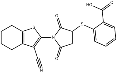 2-((1-(3-cyano-4,5,6,7-tetrahydrobenzo[b]thiophen-2-yl)-2,5-dioxopyrrolidin-3-yl)thio)benzoic acid