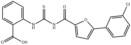 2-[[[[[5-(3-CHLOROPHENYL)-2-FURANYL]CARBONYL]AMINO]THIOXOMETHYL]AMINO]-BENZOIC ACID