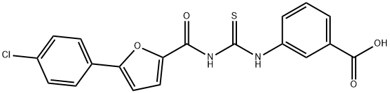 3-[[[[[5-(4-CHLOROPHENYL)-2-FURANYL]CARBONYL]AMINO]THIOXOMETHYL]AMINO]-BENZOIC ACID