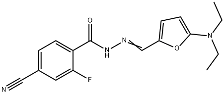 Benzoic  acid,  4-cyano-2-fluoro-,  [[5-(diethylamino)-2-furanyl]methylene]hydrazide  (9CI)
