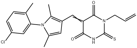 (5E)-5-{[1-(5-chloro-2-methylphenyl)-2,5-dimethyl-1H-pyrrol-3-yl]methylidene}-1-(prop-2-en-1-yl)-2-thioxodihydropyrimidine-4,6(1H,5H)-dione