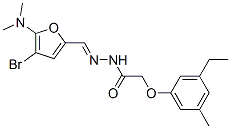 Acetic  acid,  (3-ethyl-5-methylphenoxy)-,  [[4-bromo-5-(dimethylamino)-2-furanyl]methylene]hydrazide  (9CI)
