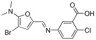 Benzoic  acid,  5-[[[4-bromo-5-(dimethylamino)-2-furanyl]methylene]amino]-2-chloro-