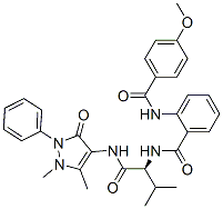 Benzamide, N-[(1S)-1-[[(2,3-dihydro-1,5-dimethyl-3-oxo-2-phenyl-1H-pyrazol-4-yl)amino]carbonyl]-2-methylpropyl]-2-[(4-methoxybenzoyl)amino]- (9CI)