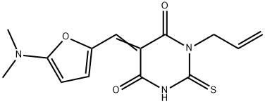 4,6(1H,5H)-Pyrimidinedione,  5-[[5-(dimethylamino)-2-furanyl]methylene]dihydro-1-(2-propenyl)-2-thioxo-  (9CI)