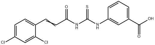 3-[[[[3-(2,4-DICHLOROPHENYL)-1-OXO-2-PROPENYL]AMINO]THIOXOMETHYL]AMINO]-BENZOIC ACID