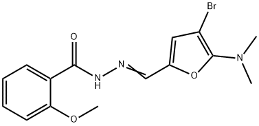Benzoic  acid,  2-methoxy-,  [[4-bromo-5-(dimethylamino)-2-furanyl]methylene]hydrazide  (9CI)
