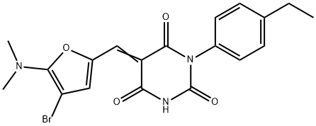 2,4,6(1H,3H,5H)-Pyrimidinetrione,  5-[[4-bromo-5-(dimethylamino)-2-furanyl]methylene]-1-(4-ethylphenyl)-