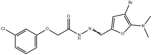 Acetic  acid,  (3-chlorophenoxy)-,  [[4-bromo-5-(dimethylamino)-2-furanyl]methylene]hydrazide  (9CI)
