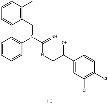 2-[2-amino-3-[(2-methylphenyl)methyl]benzimidazol-3-ium-1-yl]-1-(3,4-dichlorophenyl)ethanol chloride