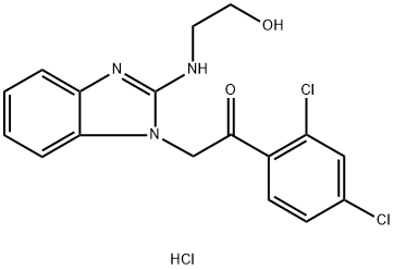 Ethanone,  1-(2,4-dichlorophenyl)-2-[2-[(2-hydroxyethyl)amino]-1H-benzimidazol-1-yl]-,  monohydrochloride  (9CI)