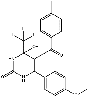 4-hydroxy-6-(4-methoxyphenyl)-5-(4-methylbenzoyl)-4-(trifluoromethyl)tetrahydro-2(1H)-pyrimidinone