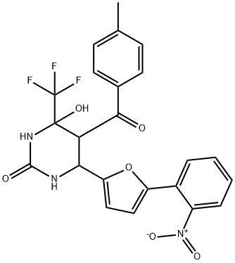 4-hydroxy-5-[(4-methylphenyl)carbonyl]-6-[5-(2-nitrophenyl)furan-2-yl]-4-(trifluoromethyl)tetrahydropyrimidin-2(1H)-one
