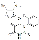 4,6(1H,5H)-Pyrimidinedione,  5-[[4-bromo-5-(dimethylamino)-2-furanyl]methylene]-1-(2-fluorophenyl)dihydro-2-thioxo-