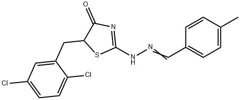 (Z)-5-(2,5-dichlorobenzyl)-2-(((E)-4-methylbenzylidene)hydrazono)thiazolidin-4-one