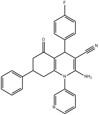 2-amino-4-(4-fluorophenyl)-5-oxo-7-phenyl-1-(3-pyridinyl)-1,4,5,6,7,8-hexahydro-3-quinolinecarbonitrile