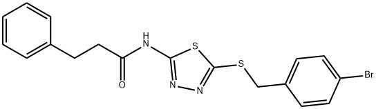 N-(5-((4-bromobenzyl)thio)-1,3,4-thiadiazol-2-yl)-3-phenylpropanamide