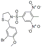 Thiazolidine, 2-(3-bromo-4-methoxyphenyl)-3-[(4-methyl-3,5-dinitrophenyl)sulfonyl]- (9CI)