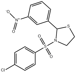 Thiazolidine, 3-[(4-chlorophenyl)sulfonyl]-2-(3-nitrophenyl)- (9CI)