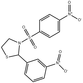 Thiazolidine, 2-(3-nitrophenyl)-3-[(4-nitrophenyl)sulfonyl]- (9CI)