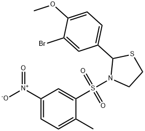 Thiazolidine, 2-(3-bromo-4-methoxyphenyl)-3-[(2-methyl-5-nitrophenyl)sulfonyl]- (9CI)