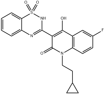 2(1H)-QUINOLINONE, 1-(2-CYCLOPROPYLETHYL)-3-(1,1-DIOXIDO-2H-1,2,4-BENZOTHIADIAZIN-3-YL)-6-FLUORO-4-HYDROXY-