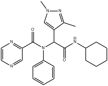 Pyrazinecarboxamide, N-[2-(cyclohexylamino)-1-(1,3-dimethyl-1H-pyrazol-4-yl)-2-oxoethyl]-N-phenyl- (9CI)