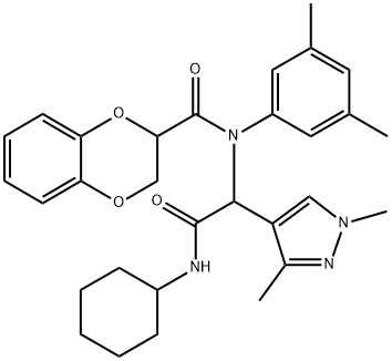 1H-Pyrazole-4-acetamide,N-cyclohexyl-alpha-[[(2,3-dihydro-1,4-benzodioxin-2-yl)carbonyl](3,5-dimethylphenyl)amino]-1,3-dimethyl-(9CI)