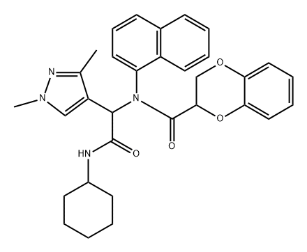 1H-Pyrazole-4-acetamide,N-cyclohexyl-alpha-[[(2,3-dihydro-1,4-benzodioxin-2-yl)carbonyl]-1-naphthalenylamino]-1,3-dimethyl-(9CI)