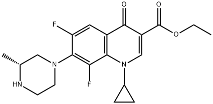 3-Quinolinecarboxylic acid, 1-cyclopropyl-6,8-difluoro-1,4-dihydro-7-[(3R)-3-Methyl-1-piperazinyl]-4-oxo-, ethyl ester