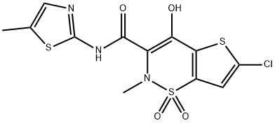 6-Chloro-4-hydroxy-2-methyl-N-(5-methyl-2-thiazolyl)-2H-thieno[2,3-e]-1,2-thiazine-3-carboxamide 1,1-Dioxide