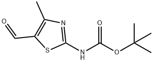 Carbamic  acid,  (5-formyl-4-methyl-2-thiazolyl)-,  1,1-dimethylethyl  ester  (9CI)