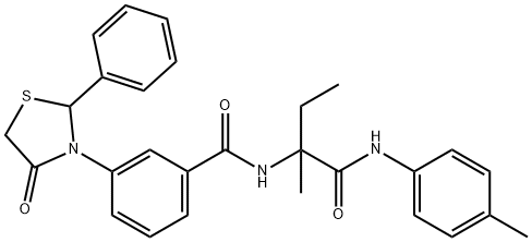 Benzamide, N-[1-methyl-1-[[(4-methylphenyl)amino]carbonyl]propyl]-3-(4-oxo-2-phenyl-3-thiazolidinyl)- (9CI)