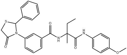 Benzamide, N-[1-[[(4-methoxyphenyl)amino]carbonyl]-1-methylpropyl]-3-(4-oxo-2-phenyl-3-thiazolidinyl)- (9CI)
